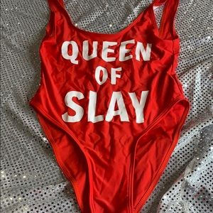 Queen of slay one-piece bathing suit